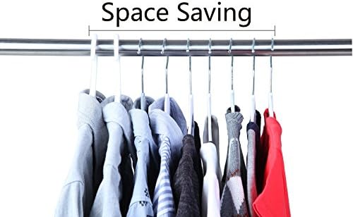 Finnhomy Heavy Duty 50 Pack Plastic Hangers, Clothes Hangers with New Generation Non-Slip Pads,Space Saving Easy Slide Organizer for Bedroom Closet, Great for Shirts, Pants, White