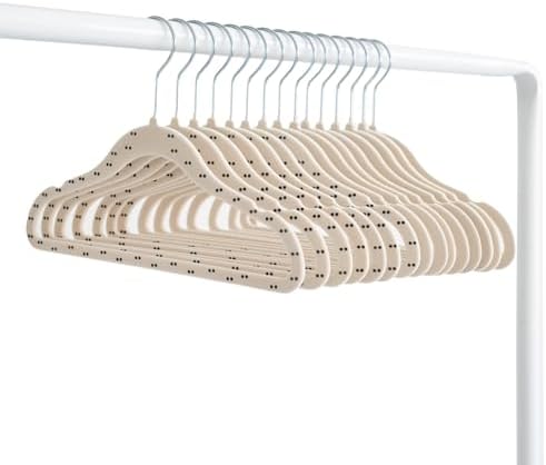 3 Sprouts Velvet Baby Hangers, Non Slip Slim, Double Dot Beige, 30 Pack