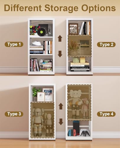 3-Tier Metal Bookshelf, Small Bookcase with Adjustable Shelves