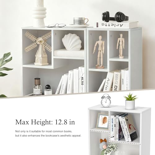 VECELO Cubby Storage Organizer Bookcase, Open Cube Display Shelf Cabinet, Freestanding Multicompartment Bookshelf for De