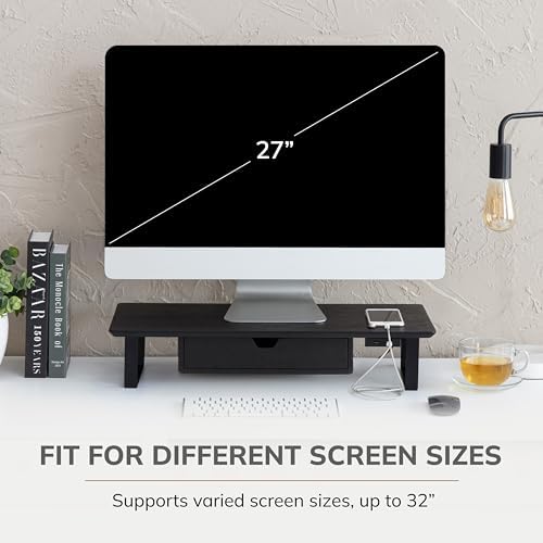 Anji Mountain Monitor Stand for Desk - Desktop Organizer & Laptop Riser, Ergonomic Monitor Riser, Space-Saving, Durable,
