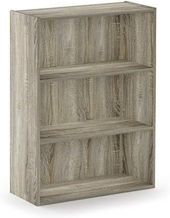 Furinno PASIR Book Shelf, 3-Tier Bookshelf, Storage Shelves Bookcase, 9.7 x 23.7 x 31.5, for Living Room, Bedroom, Home 