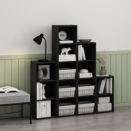 Furinno PASIR Book Shelf, 2-Tier Modern Bookshelf, Open Shelves Bookcase 9 x 12 x 21, Easy Assembly, for Living Room, Be