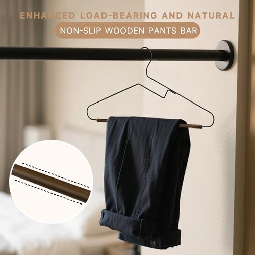 Wire Hangers with S-Shaped Opening Design, Black, 36-Pack