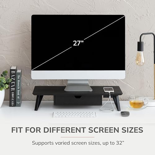 Anji Mountain Monitor Stand for Desk - Desktop Organizer & Laptop Riser, Ergonomic Monitor Riser, Space-Saving, Durable,