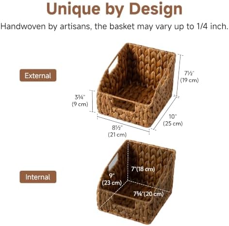 StorageWorks Decorative Baskets, Hyacinth Storage Baskets, Pantry Baskets