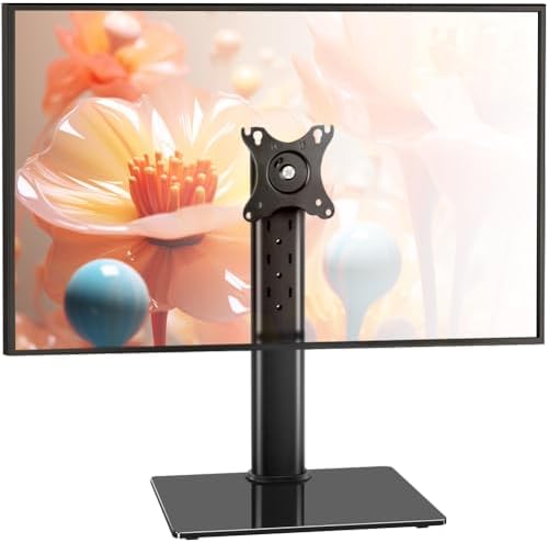 BFTOU Monitor Stand for 13"–32" Screens Swivel Computer Monitor Holder Freestanding 5 Height Adjustable TV Stand VESA 80