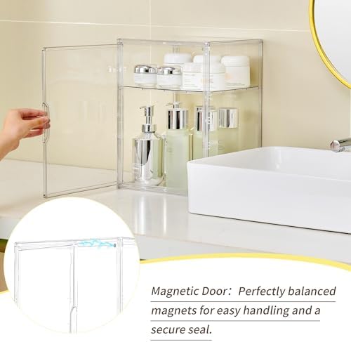 LXLXXL 2 Tiers Clear Acrylic Display Case with Removable Shelf for Figures
