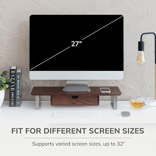 Anji Mountain Monitor Stand for Desk - Desktop Organizer & Laptop Riser, Ergonomic Monitor Riser, Space-Saving, Durable,