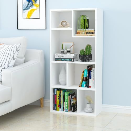 VECELO Cubby Storage Organizer Bookcase, Open Cube Display Shelf Cabinet, Freestanding Multicompartment Bookshelf for De