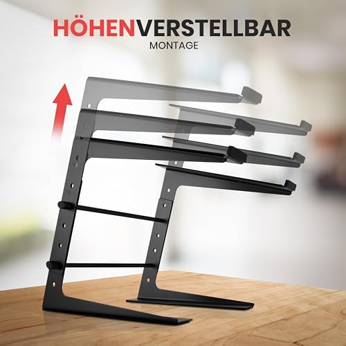Pyle Portable Adjustable Laptop Stand - 6.3 to 10.9 Inch Anti-Slip Standing Table Monitor or Computer Desk Workstation R