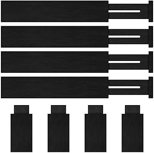 4 Pack Bamboo Drawer Dividers Organizer with Inserts 2.6'' High