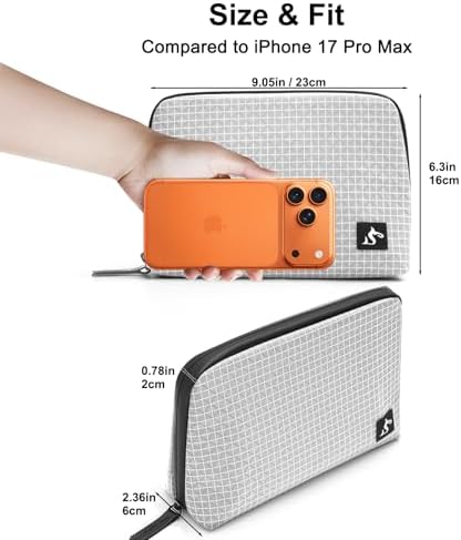 simtoper Electronic Organizer Travel Case – Waterproof Cable Bag for Cord, Charger, Hard Disk, Power Bank – Small Tech S