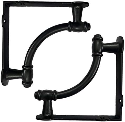 Adonai Hardware Nazarite Antique Cast Iron Shelf Bracket (Supplied as 2 Pieces per Pack)- Matte Black Powder Coated