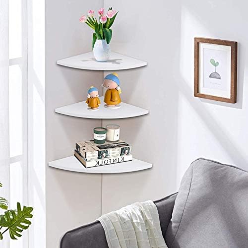 Corner Shelf Wall Mount 3Pcs Wall Mount Floating Corner Shelves Home Furniture Office Decor Storage Rack 90 Degrees Righ