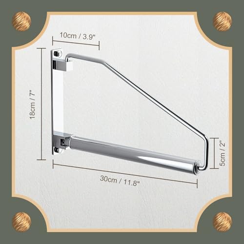 NEWRAIN Laundry Hanger, Wall Mounted Clothes Hanger with Swing Arm Holder Brass Hanging Drying Rack Space Saver,Chrome
