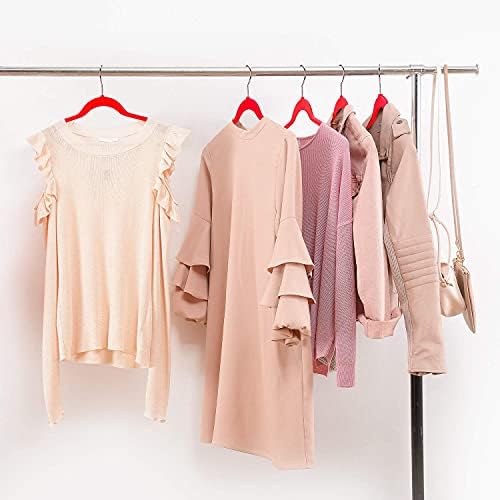 DLD Velvet Hangers Non Slip Suit Hangers 50 Pack， Space Saving Clothes Hanger Premium Velvet Non Slip Hanger Ultra Thin Adult Hanger for Coats, 360° Rotating Silver Hook