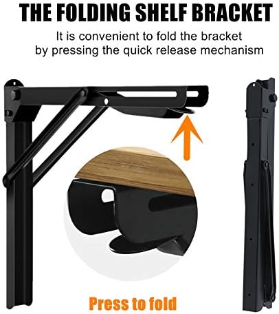 WALMANN 24" Folding Shelf Brackets, Collapsible Brackets for Shelves