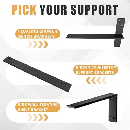 3 Pack 3/8" Thick 20" Lx 2.5" W Countertop Support Bracket