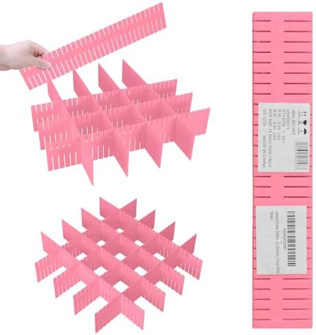 Adjustable Drawer Dividers, Cut to Fit Plastic Organizer Strips, 8-Pack