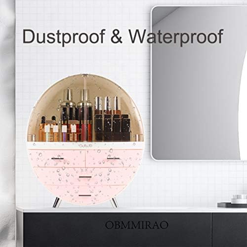 Elegant Dustproof Makeup Storage Organizer Box, Waterproof Large Cosmetics Organizer Storage with Drawers Skincare Cosme