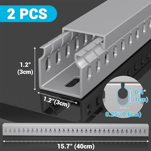 Open Slot Wire Duct Kit, 31.4"(2 x 15.7) Server Rack Cable Management, Cable Management Raceway for Hide Network HDMI VG