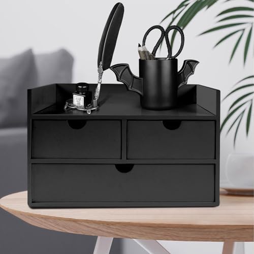 Charmewooden Bamboo Desk Organizer With Drawers Countertop Drawers Counter Storage Box Corner Desk Organizer for Home Office No Assembly Required