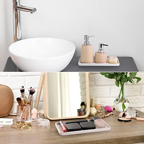 Gurygo 2 Pack 10" Bathroom Tray, Ceramic Vanity Trays for Bathroom, Small Ceramic Trays, Kitchen Soap Tray for Kitchen C