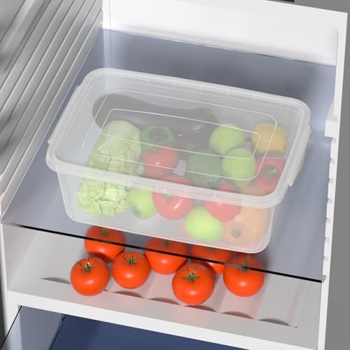 12 Packs 14 Quart Plastic Clear Storage Bins, Plastic Storage Boxes with Lids