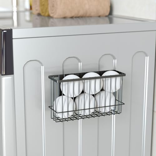 NiHome Magnetic Basket Organizer, Dryer Ball Holder, 2 Pack, Black