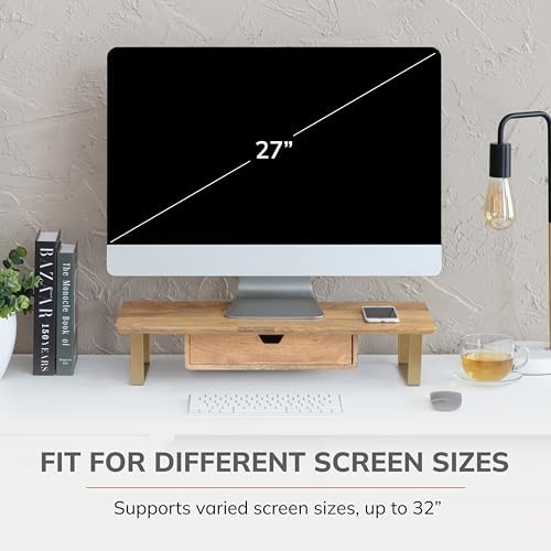 Anji Mountain Monitor Stand for Desk - Desktop Organizer & Laptop Riser, Ergonomic Monitor Riser, Space-Saving, Durable,