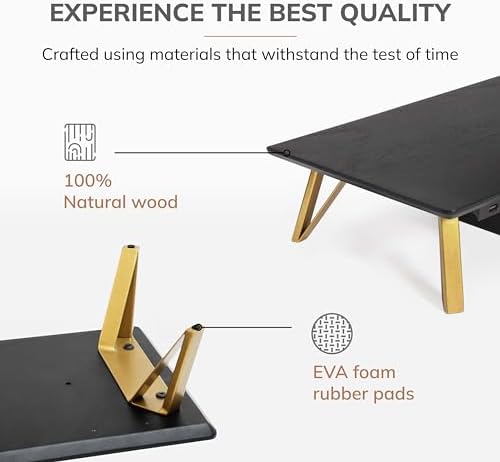 Anji Mountain Monitor Stand for Desk - Desktop Organizer & Laptop Riser, Ergonomic Monitor Riser, Space-Saving, Durable,