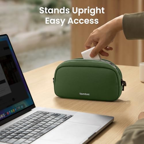 tomtoc Electronics Organizer Travel Case, Water Resistant Travel Bag Cable Organizer for Essentials, Tech Pouch Accessor