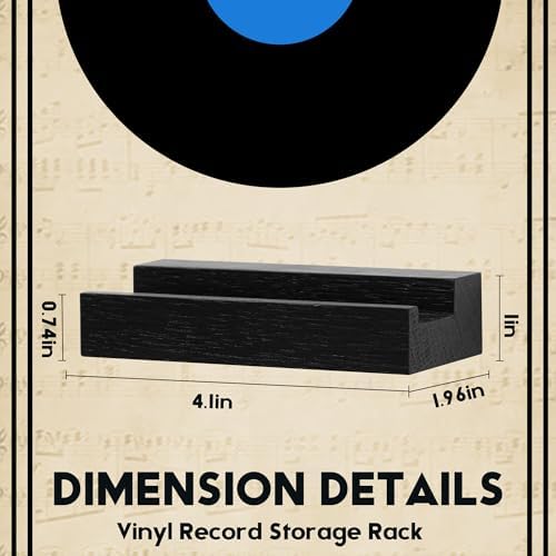 Vinyl Record Shelf Wall Mount,Small Record Holder,Black,12Pcs