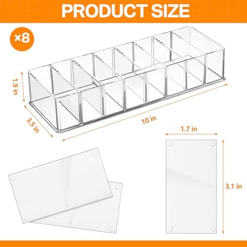 8 Pcs Uanse Acrylic Makeup Compact Organizer Detachable Clear Organizer