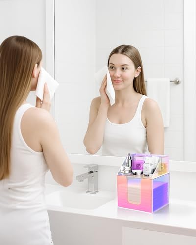 Acrylic Face Towels Holder Compatible with Clean Skin Club, Rainbow