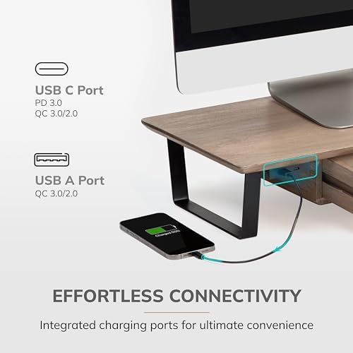 Anji Mountain Monitor Stand for Desk - Desktop Organizer & Laptop Riser, Ergonomic Monitor Riser, Space-Saving, Durable,