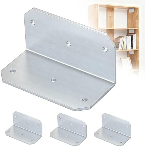 4 Inch Galvanized L Bracket, 90 Degree Corner Brace for Wood, 4"×2"×2" Heavy Duty Angle Bracket for Floating Shelves, Fu
