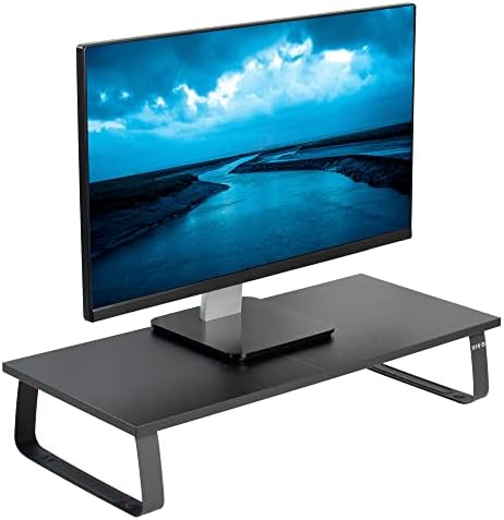 VIVO Monitor and Laptop Stand, 24 inch Desktop Riser, Black, STAND-V000D