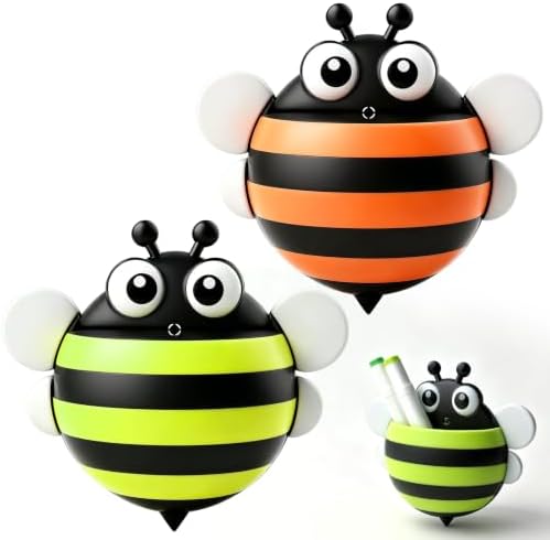 KITANIS Cute Bee Magnetic Pen Holder,2 Pack Magnetic Dry Erase Marker Holder,Magnet Storage Marker Pen Pencil Organizer for Refrigerator,Whiteboard,Locker Accessories