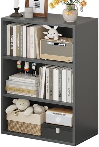 ALISENED 3-Tier Bookshelf, 23.6 × 9.4 × 35.2in, Small Bookshelf