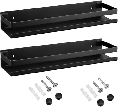 Lallisa 2 Pieces Stainless Steel Shelf Bathroom Shower Floating Shelves Wall Mounted Shower Caddy Basket Shelf Storage O
