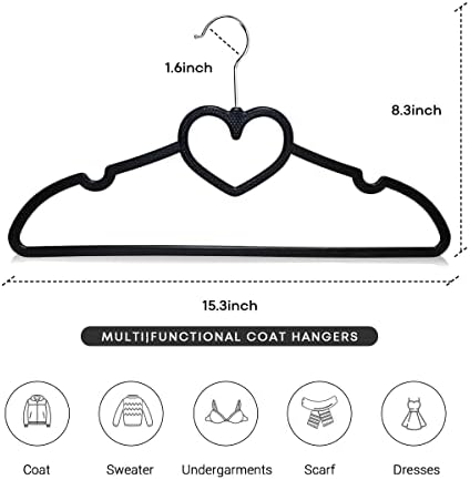 Plastic Hangers 20 Pack, Black Slim Hangers Clothes Hangers Ultra Thin Space Saving- Cute Hangers with 360 Degree Swivel Hook-Strong Adult Hangers for Dress,Shirts, Coat