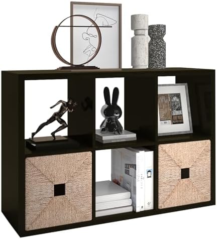 6 Cube Storage Organizer Shelf, Chocolate, 11 inch