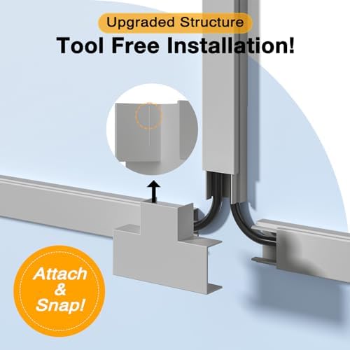 Delamu Grey Cord Hider, 157in Cord Covers for 2-3 Wires on Wall, TV Cable Hider Wall, Wire Covers for Cords on Wall, Cab