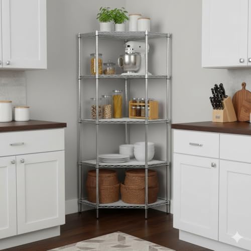 Honey-Can-Do Chrome 5-Tier Corner Shelf
