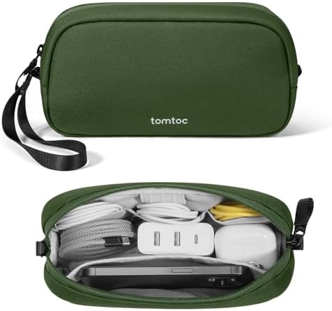 tomtoc Electronics Organizer Travel Case, Water Resistant Travel Bag Cable Organizer for Essentials, Tech Pouch Accessor