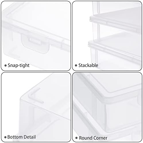 BTSKY Clear Plastic Storage Box with Flap Lid, Multipurpose Craft Organizers and Storage Box Art Supply Storage Organize