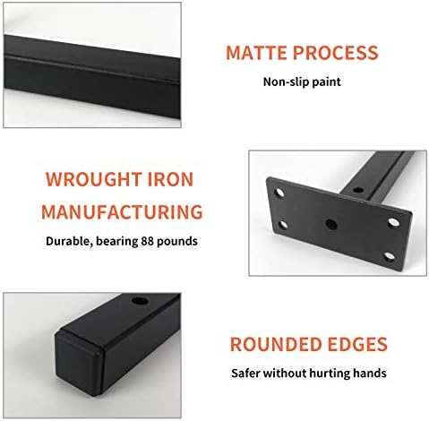Jorohiker Heavy Duty Floating Shelf Brackets 6 Inch,4 Pack (Black)