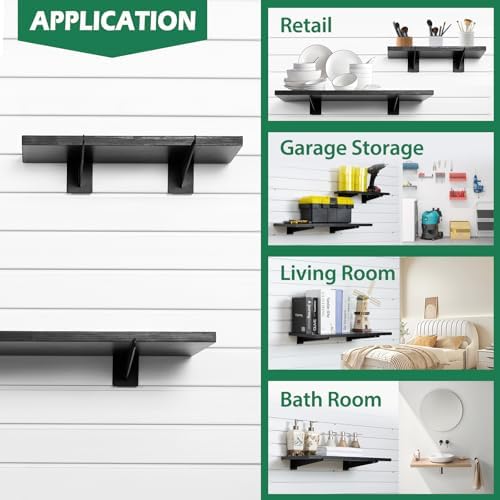 10 Inch Slatwall Shelf Bracket, Slatwall Accessories, Heavy Duty Slat Wall Shelf Bracket with Lip for Garage and Retail 